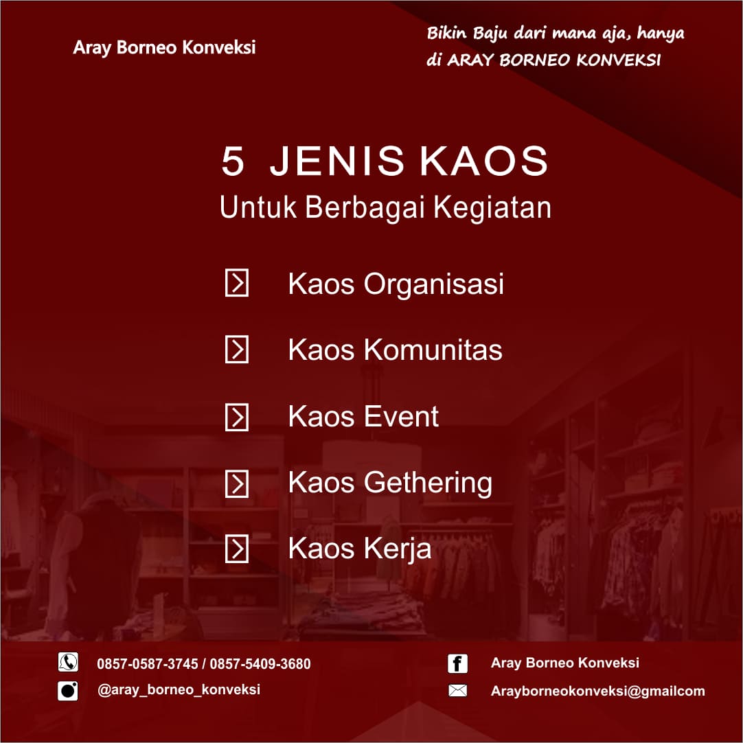 JENIS KAOS UNTUK KEGIATAN KANTOR