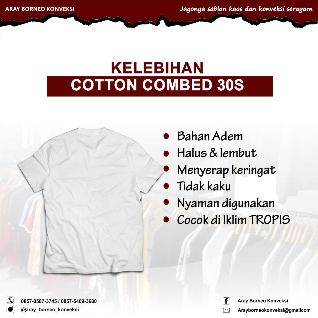KELEBIHAN KAOS COTTON 30s
