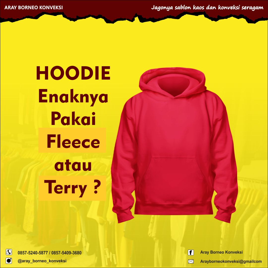 PERBEDAAN BAHAN FLEECE & TERRY PADA HOODIE